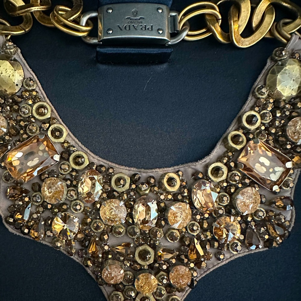Prada Crystal Fabric Necklace